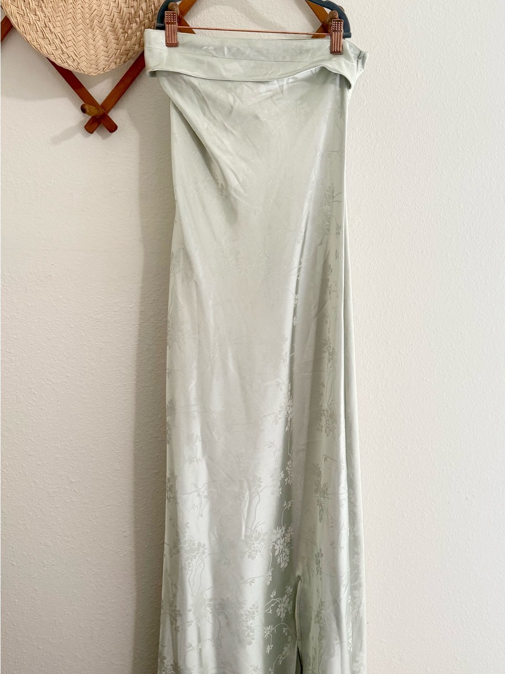 SHEIN Light Sage Green Strapless Maxi Dress